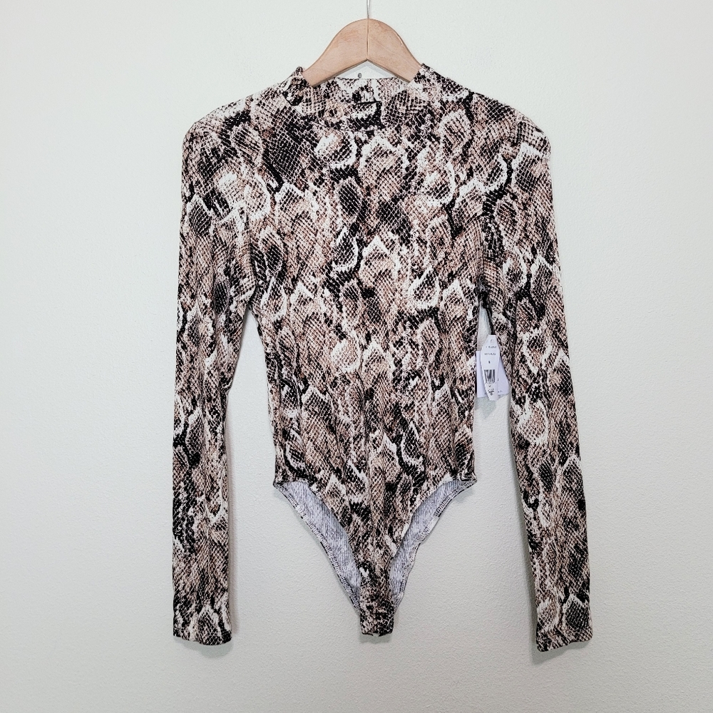 Originality snake print bodysuit M